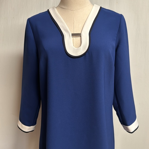 Ann Taylor Blue And White Shift Dress Size Small - Picture 3 of 13